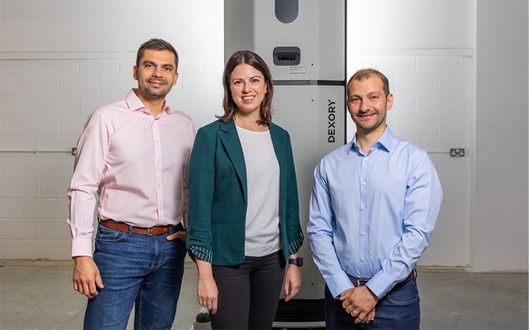 Dexory co-founders Andrei Danescu and Oana Jinga and Adrian Negoita