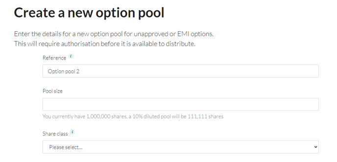 How do I authorise an EMI option pool 3a-1