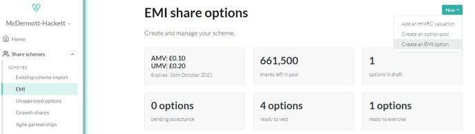 How do I create option agreements 1b