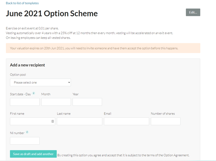 How do I design an option scheme x