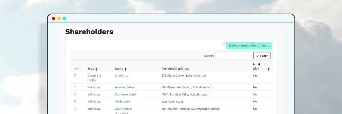 Pre populated share issuance