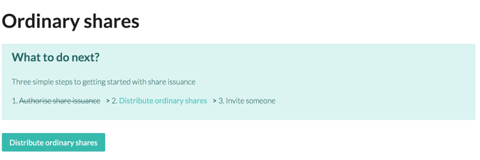 ordinary shares screen - what to do next