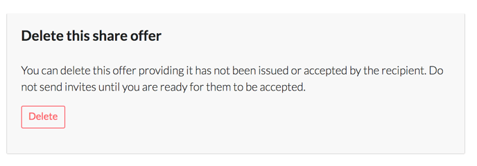 delete share offer section