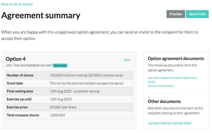 agreement summary