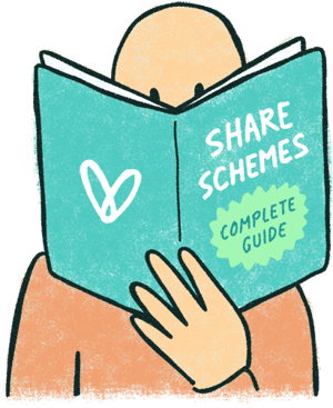 person reading the complete guide to share schemes