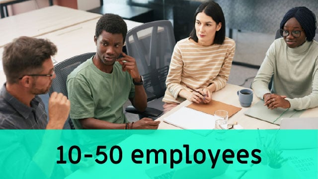 for 10 to 50 employees