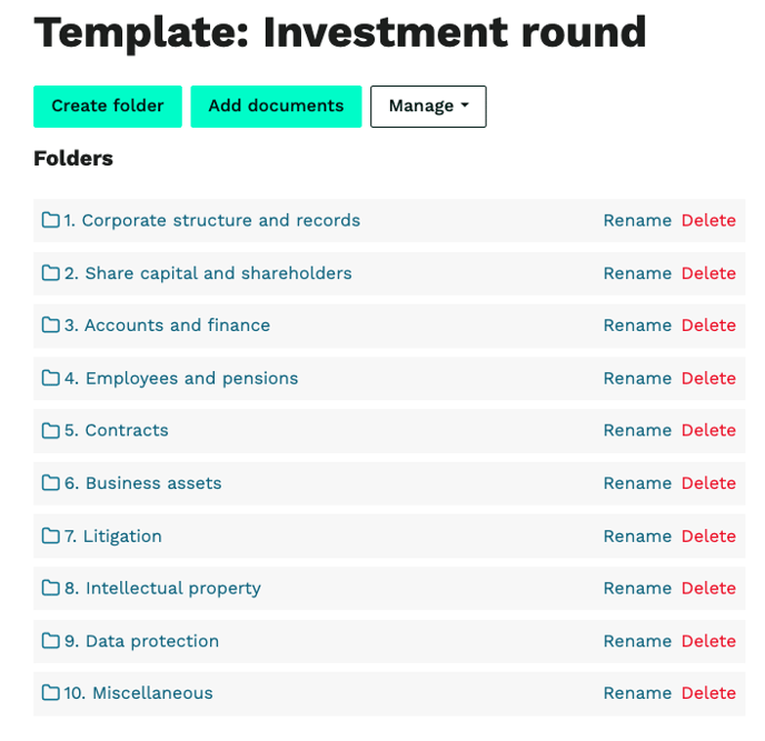 investment round template