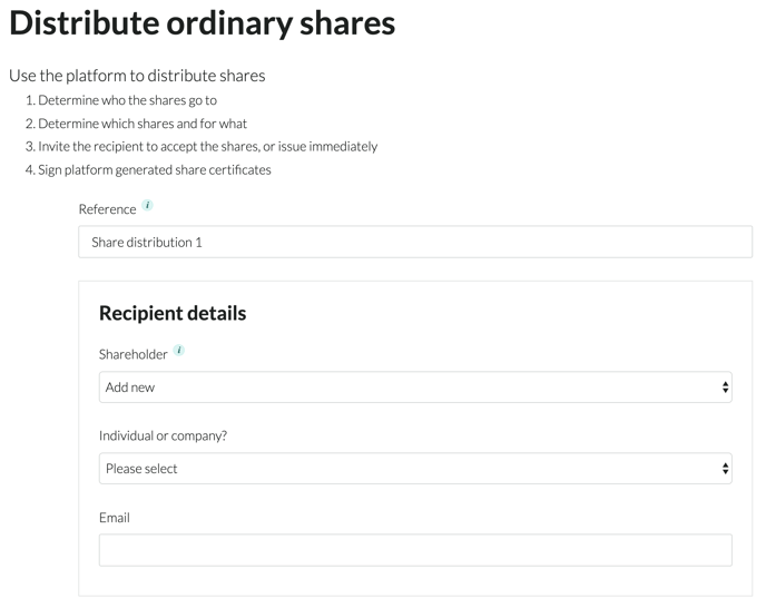 distribute ordinary shares