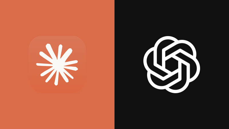 ai generated image showing claude and chatgpt logos