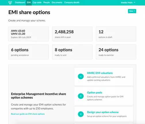 EMI share options platform