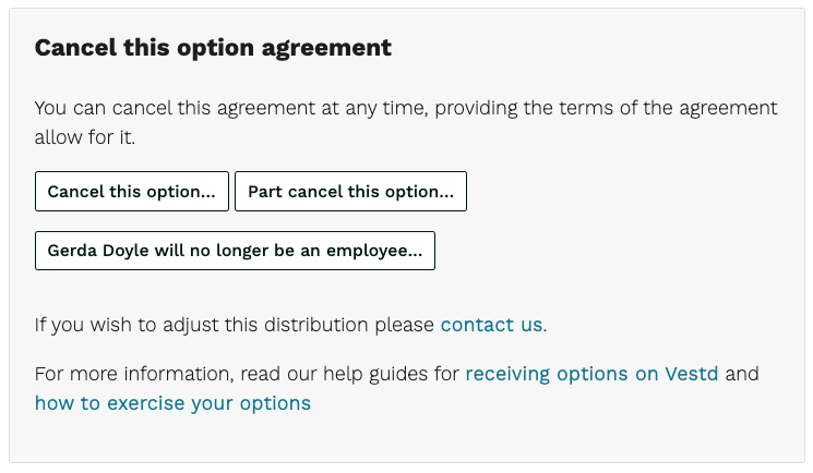 cancel this option agreement